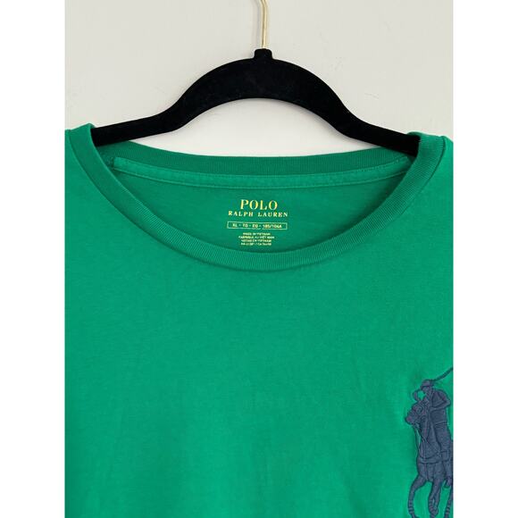 Polo Ralph Lauren Tee Shirt Big Embroidered Pony Mens Size XL Green - Picture 3 of 4